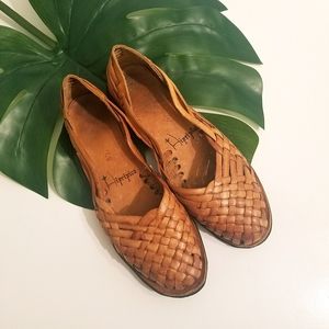 Hiptipico Woven Cognac Leather Haurachas Hand Made Size 38